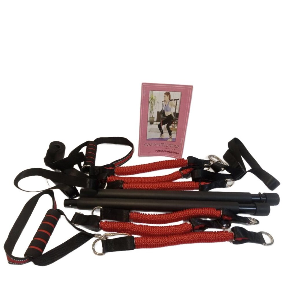 Yoga Pilates Stick Portable Pilates Bar Kit With Resistance Band Exercise Toning